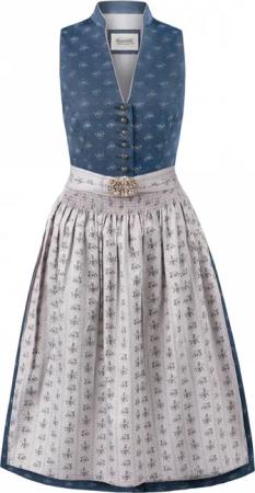 Dirndl Amalie2 (dunkelblau-grau, Gr. 44) von Stockerpoint Heimatgwand für Damen, 100% Baumwolle