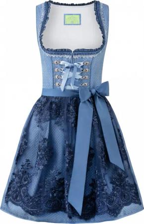 Dirndl Beliva (blau, Gr. 42) von Stockerpoint Wiesnwuid für Damen, Kurze Dirndl 50-55 cm, 100% Polyester