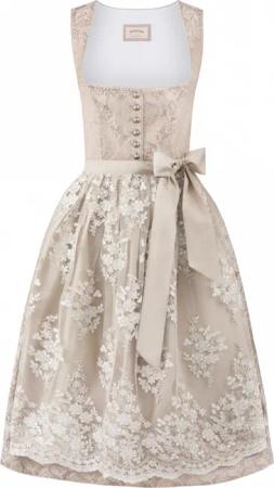Dirndl Sidonia (creme, Gr. 42) von Stockerpoint Bergfeuer Couture für Damen, 50% Viskose, 30% Polyester, 20% Baumwolle