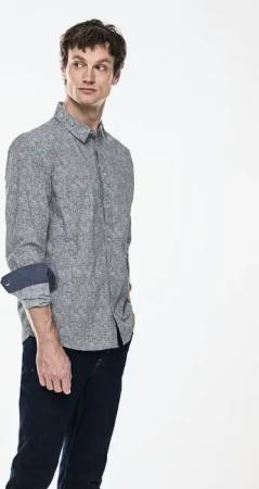 Street One MEN Männer Allover Print Hemd in Grau, Gr: XL