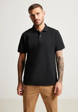 Street One MEN Männer Piquée Poloshirt in Schwarz, Gr: S