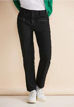 Street One Frauen Casual Fit Hose in Schwarz, Gr: 32
