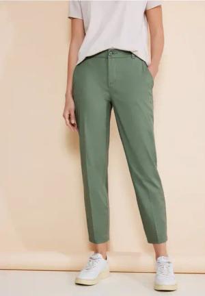 Street One Frauen Casual Fit Chinohose in Grün, Gr: 32