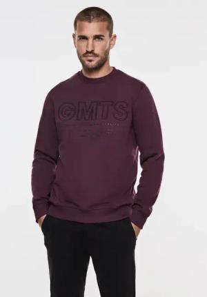 Street One MEN Männer Sweatshirt mit Wording in Rot, Gr: XL