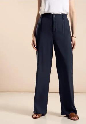 Street One Frauen Leichte Viskosehose in Blau, Gr: 34