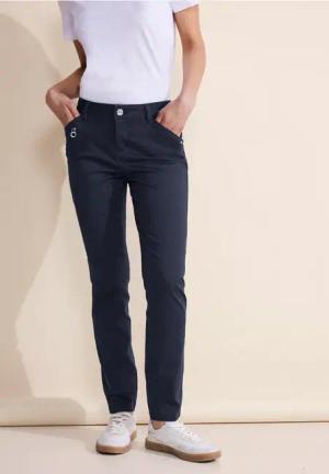 Street One Frauen Casual Fit Hose in Blau, Gr: 32