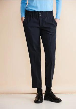 Street One Frauen Loose Fit Hose in Blau, Gr: 38