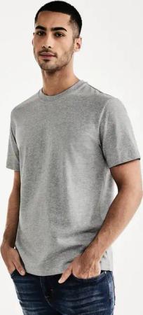 Street One MEN Männer Basic T-Shirt in Unifarbe in Grau, Gr: 3XL