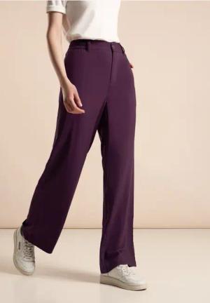 Street One Frauen Leichte Viskosehose in Lila, Gr: 38