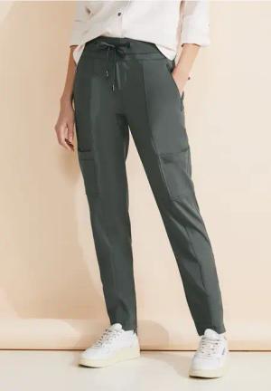 Street One Frauen Loose Fit Hose in Grün, Gr: 32