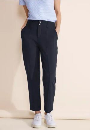 Street One Frauen Travel Chino Hose in Blau, Gr: 36