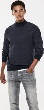Street One MEN Männer Pullover in Two Tone Optik in Blau, Gr: XXL