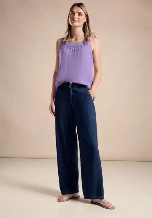 Street One Frauen Top im Materialmix in Lila, Gr: 38