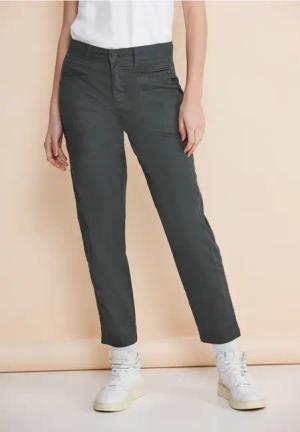 Street One Frauen Casual Fit Cargohose in Grün, Gr: 34