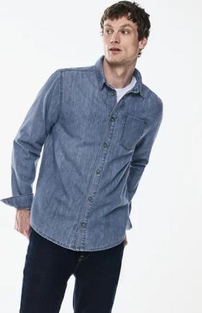 Street One MEN Männer Jeanshemd in Blau, Gr: XL