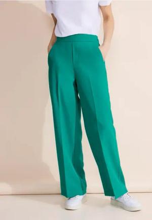 Street One Frauen Loose Fit Twill Hose in Türkis, Gr: 44