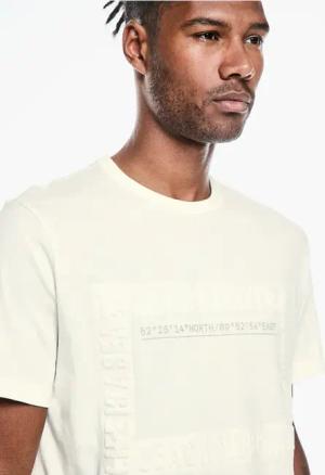 Street One MEN Männer T-Shirt mit 3D Wording in Weiß, Gr: XXL