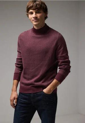 Street One MEN Männer Pullover in Two Tone Optik in Rot, Gr: XL