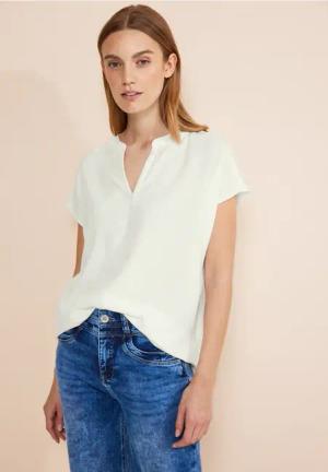 Street One Frauen Viskose Blusenshirt in Weiß, Gr: 46