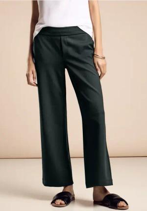 Street One Frauen Wide Leg Hose in Grün, Gr: 46