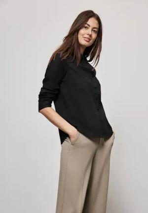 Street One Frauen Business-Bluse in Schwarz, Gr: 44