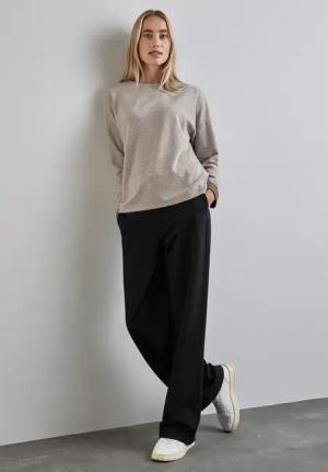 Street One Frauen Melange-Shirt in Braun, Gr: 36