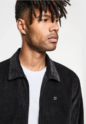 Street One MEN Männer Cord-Overshirt mit Zipper in Grau, Gr: XL