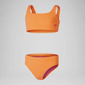 Mädchen Bikini mit Struktur Orange