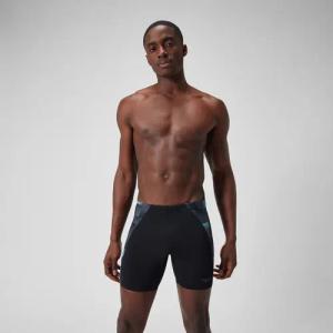 Herren END+ MAX Mid Schwimmhose mit Passe Schwarz/Grau