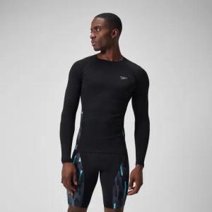 Herren END+ Rash-Top mit Passe Schwarz/Grau