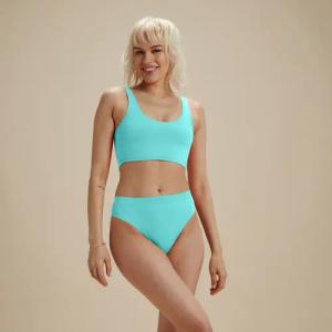 FLU3NTE Bikinihose mit hoher Taille Blau