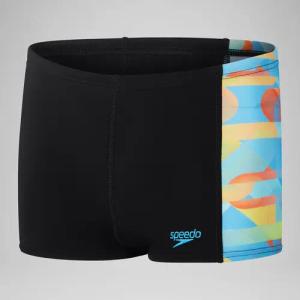 Jungen Panel Aquashorts mit Digital-Print Schwarz/Blau