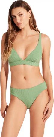 Seafolly - SecondWave Longline Tri Bikini Top Damen palm green