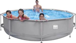Happy People - Stahlrahmenpool-Set 360x76cm grau