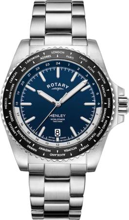 Rotary GB05370/88 Henley World Timer Herrenuhr 41mm 10ATM