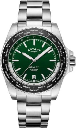 Rotary GB05370/78 Henley World Timer Herrenuhr 41mm 10ATM