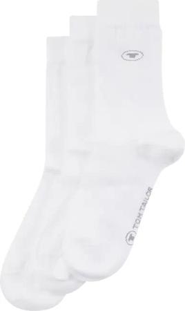 TOM TAILOR Unisex Socken im 3er-Pack, weiß, Print, Gr. 31-34