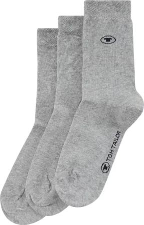 TOM TAILOR Unisex Socken im 3er-Pack, grau, Print, Gr. 23-26