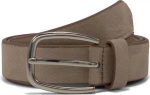 TOM TAILOR Damen Veloursleder Gürtel, beige, Logo Print, Gr. 95