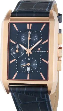 Jacques Lemans 1-2161.1G Torino eckiger Herren Chronograph 34mm