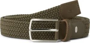 TOM TAILOR Herren TTALEX elastischer Flechtgürtel mit eckiger Dornschließe, grün, Logo Print, Gr. 85