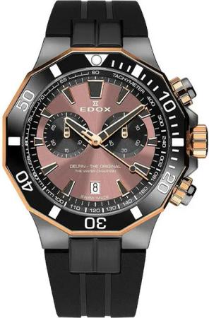Edox 10112-357GRNCA-BRNR Delfin Chronograph Herrenuhr 43mm 20ATM