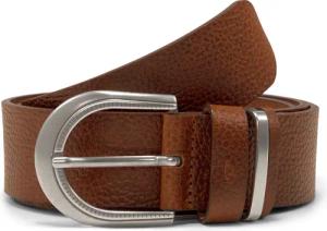 TOM TAILOR Damen TTSANDRA Ledergürtel mit abgerundeter Dornschließe, braun, Logo Print, Gr. 85