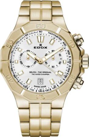 Edox 10113-37JM-AID Delfin Chronograph Herrenuhr 43mm 20ATM
