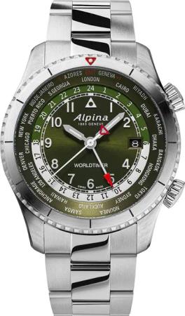 Alpina AL-255GR4S26B Startimer Pilot Worldtimer Herrenuhr 41mm