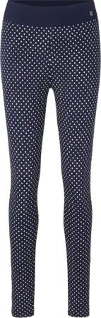 TOM TAILOR Damen Pyjama-Leggings mit Punktemuster, blau, Logo Print, Gr. 44