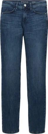 TOM TAILOR Damen TTALEXA Straight Jeans mit Bio-Baumwolle, blau, Uni, Gr. 27/32
