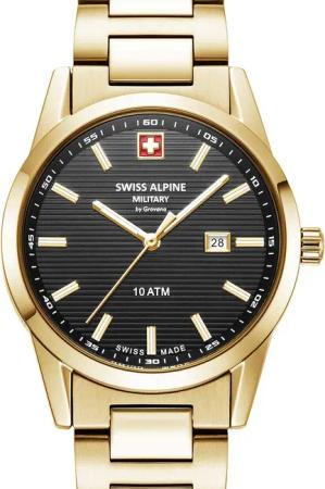 Swiss Alpine Military 7767.1117 Damenuhr Argos gold schwarz 34mm 10ATM