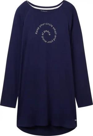 TOM TAILOR Damen Nachthemd mit Print, blau, Print, Gr. M/38