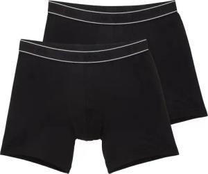 TOM TAILOR Herren Mittellange Boxershorts im 2er-Pack, schwarz, Uni, Gr. 4